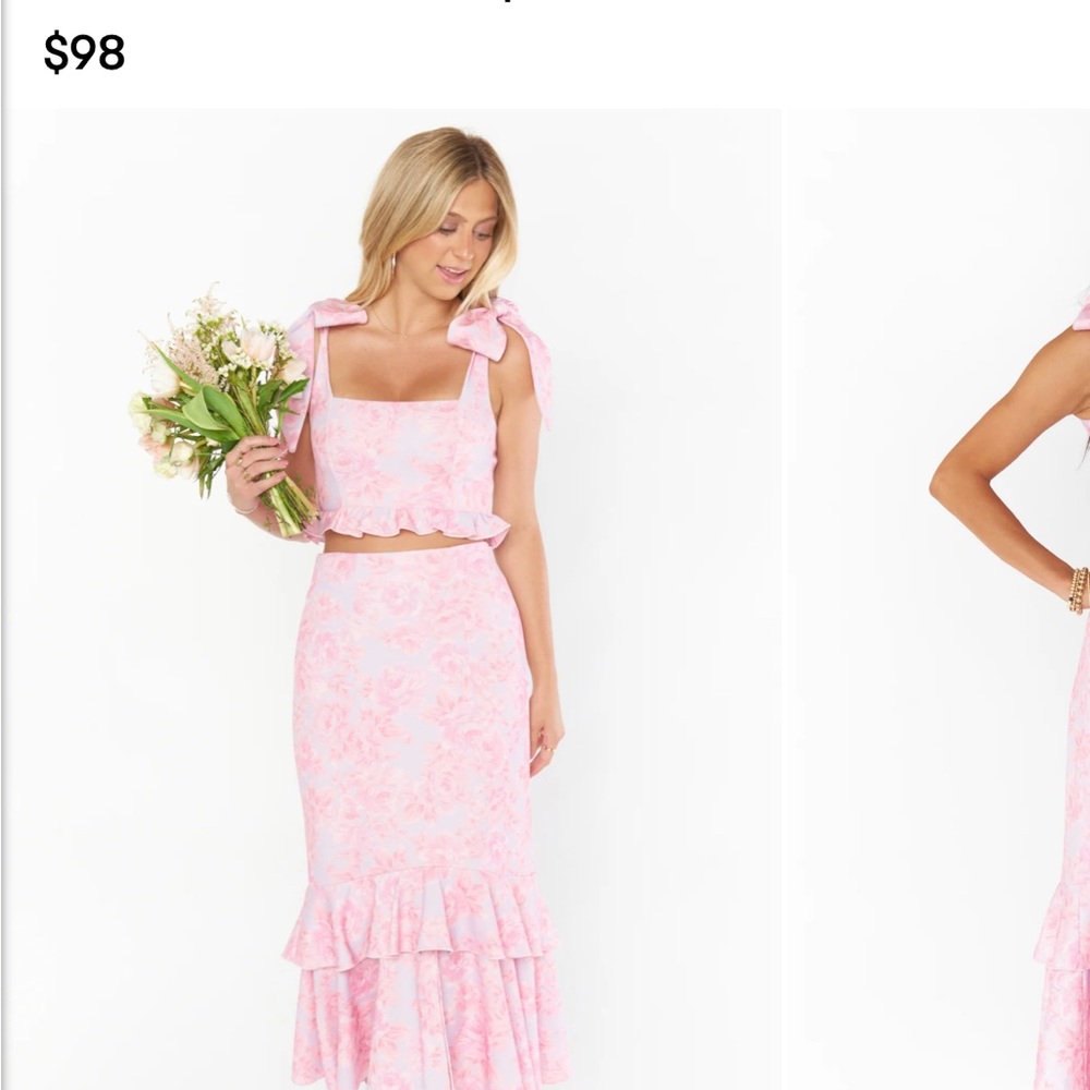 Show Me Your MuMu Pink Floral Midi Dress